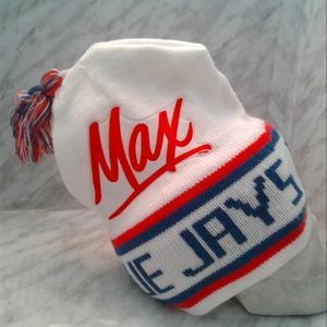 Vintage Max Toronto Blue Jays MLB Pom Knit Hat Cap OSFM UNISEX brand new Rare